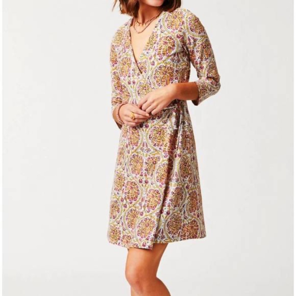 NEW SPARTINA 449 alisa wrap dress in pink size Large